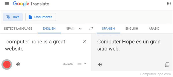 Translating spoken words with Google Translate