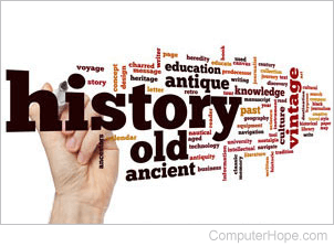 Many words associated with history.