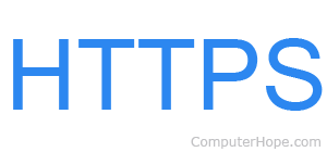HTTPS in blauer Schrift.