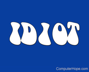 1D10T in white lettering on blue background.