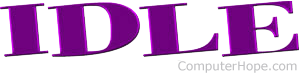 Idle in purple lettering.