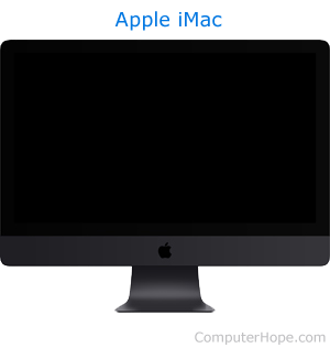 Apple iMac in Space Grey.