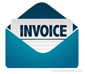 Invoice in an envelope.