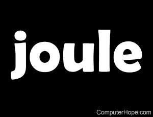 joule in white lettering on black background.
