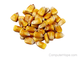 Small pile of corn kernels.