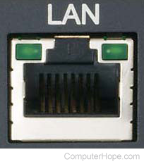 RJ-45 LAN PORT connector.