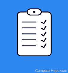 Clipboard with list of tasks.