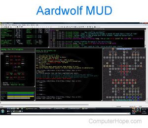 Aardwolf, an example of a MUD or multi-user dungeon.