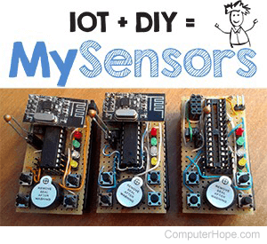 MySensors logo and DIY project examples
