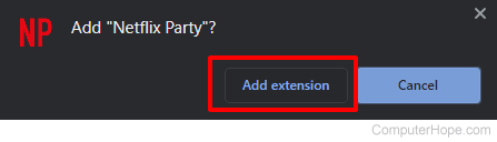 Netflix Party add extension