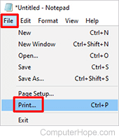 File-Print in Notepad