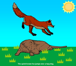 Quick brown fox jumping over a lazy dog.