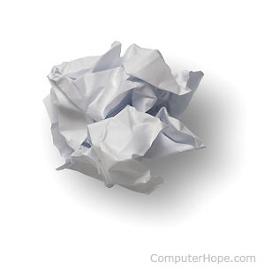 Crumpled up piece of paper.
