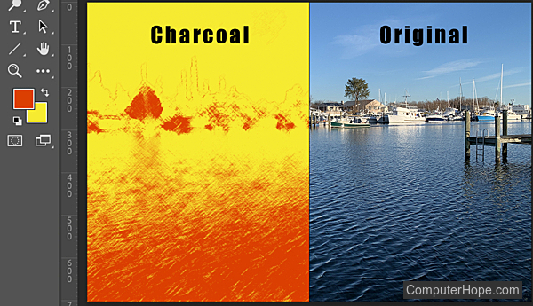 Charcoal Adobe Photoshop example