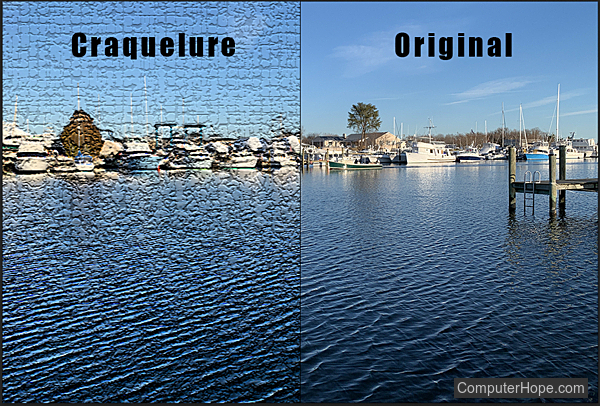 Craquelure Adobe Photoshop filter example.