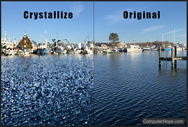 Crystallize filter example in Adobe Photoshop