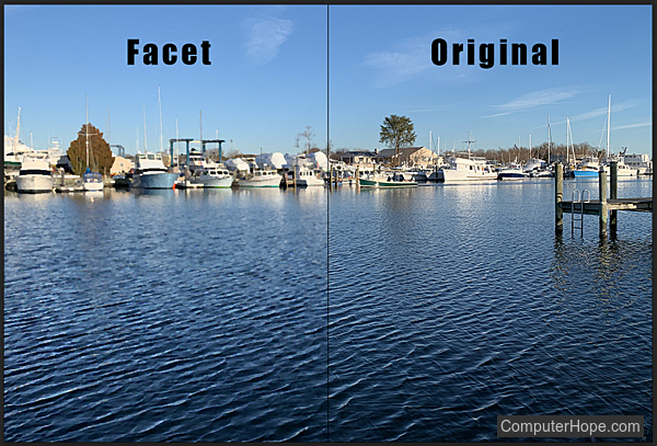 Facet filter in Adobe Photoshop.