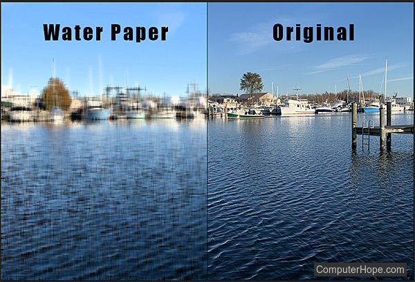 Water Paper filter example in Adobe Photoshop.