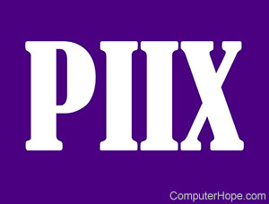PIIX in white lettering on purple background.