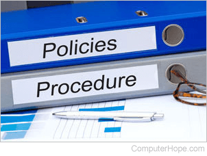 Binders containing policies and procedures documentation.