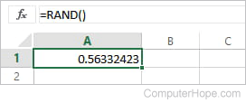 RAND() random function in Microsoft Excel