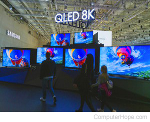 Display of QLED 8K TVs