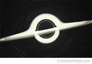 Computer-generated black hole's accretion disc.