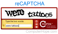 ReCAPTCHA example with typed text