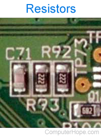 Resistors on computer motherboard