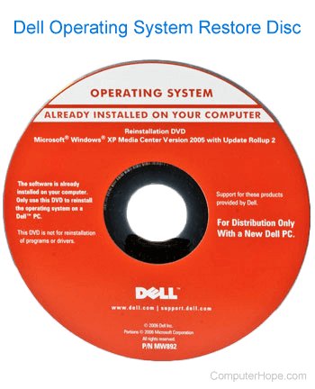 Dell restore disc