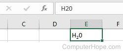 Subscript in Microsoft Excel