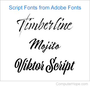 Script fonts from Adobe Fonts
