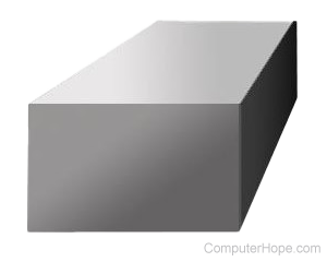 Illustration of gray shading on a 3-D rectangle.