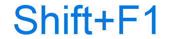 Shift+F1 keyboard shortcut