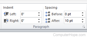 Microsoft Word Spacing