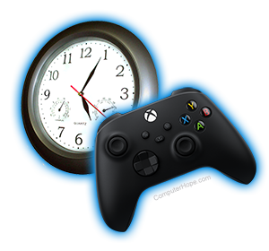 Clock and video game controller.