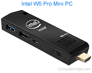 Intel W5 Pro Mini PC stick computer.