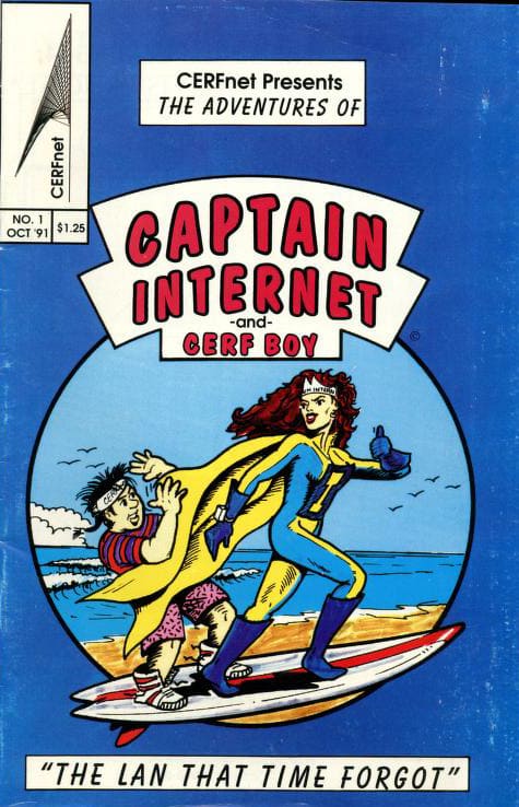 Cover of The Adventures of Captain Internet and CERF Boy, published in October 1991
