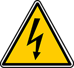 Electrical charge warning symbol.