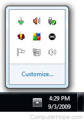 Windows 7 notification area aka systray