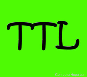 TTL in black lettering on green background.
