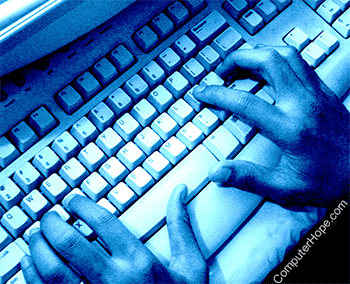 Typing on a computer keyboard