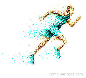 Vector graphic of a person running.