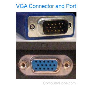 Computer VGA port and cable