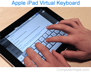 Apple iPad virtual keyboard