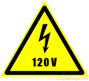120-Volt warning sign.