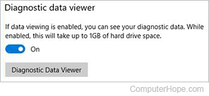 Enable diagnostic data in Settings, Privacy, Diagnostics and feedback, Diagnostic data viewer.
