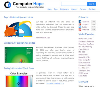 Computer Hope web page