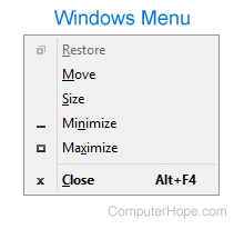 Window menu
