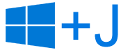 Windows key+J keyboard shortcut